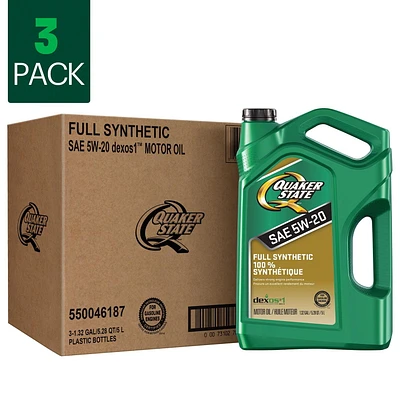 Quaker State Full Synthetic Motor Oil 5W20 jugs 3x5L