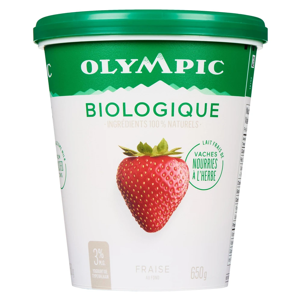 Olympic Yogourt Biologique Fraise 3 %