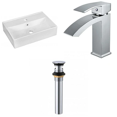 American Imaginations AI-34105 19,75 pouces W au-dessus du navire blanc de compteur pour le perçage de centre de 1 trou