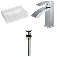 American Imaginations AI-34105 19,75 pouces W au-dessus du navire blanc de compteur pour le perçage de centre de 1 trou