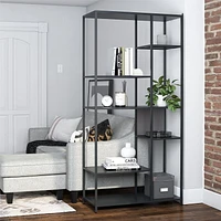 Systembuild Evolution Mission District Metal Bookcase Room Divider, Graphite