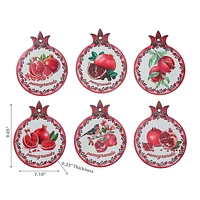 IH Casa Decor 8" Céramic Tivet Pomegranate Asstd - Ensemble De 6
