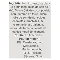 Asiatique Poulet au cari massaman avec riz 280 G Repas Poulet au cari massaman avec riz 280 g Repas