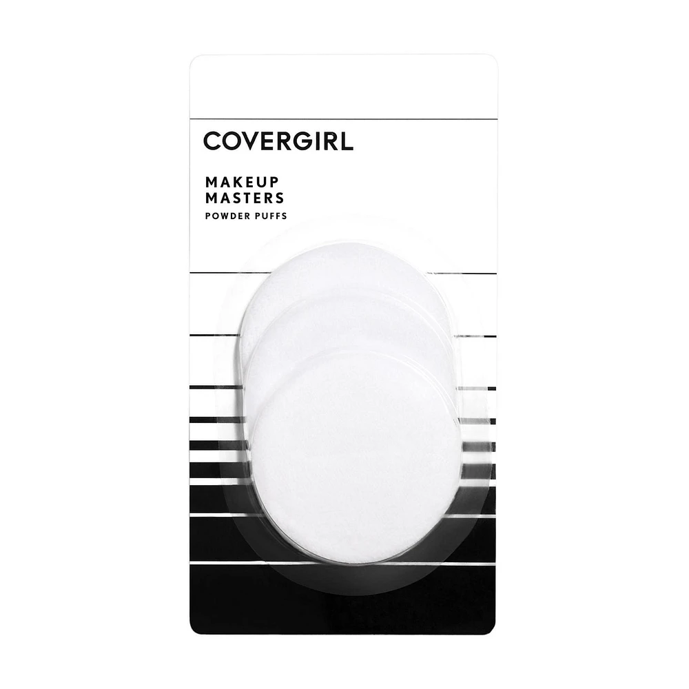 COVERGIRL Makeup Masters Powder Puffs, absorbs oils, soft, velvety puff, works well with foundation and powders, 100% Cruelty-Free, Absorbs oils