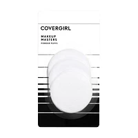 COVERGIRL Makeup Masters Powder Puffs, absorbs oils, soft, velvety puff, works well with foundation and powders, 100% Cruelty-Free, Absorbs oils