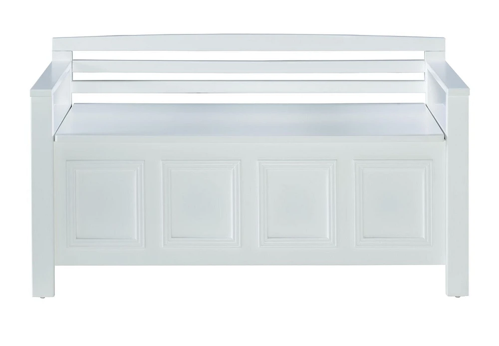Niles White Storage Bench