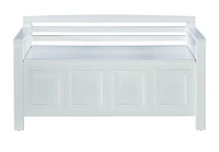 Niles White Storage Bench
