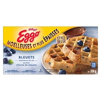 Eggo Thick & Fluffy Blueberry Frozen Waffles 6 count, 330g, EG TF BLUBRRY FRZ WFL 6CT 330GMX8