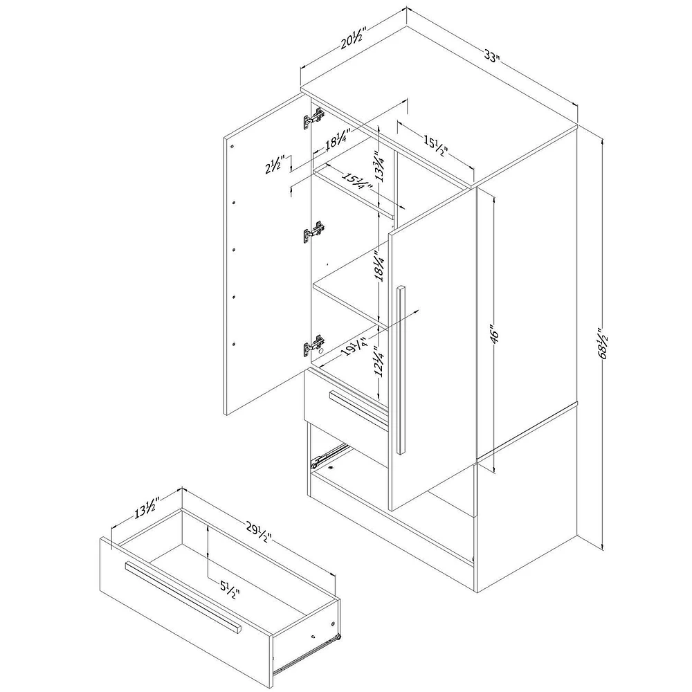 Haven Armoire de rangement 2 portes