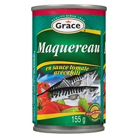 Maquereau Grace à la sauce tomate avec piment chaud, 155g can Maquereau Grace à la sauce tomate avec piment chaud, 155g can