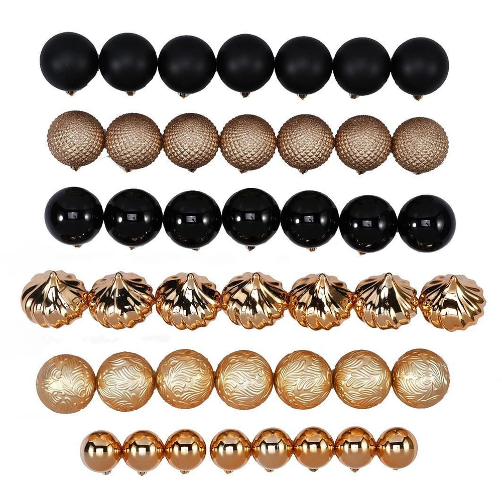 Ornements incassables Holiday Time (43 unités,<br>argent/rose/or clair)