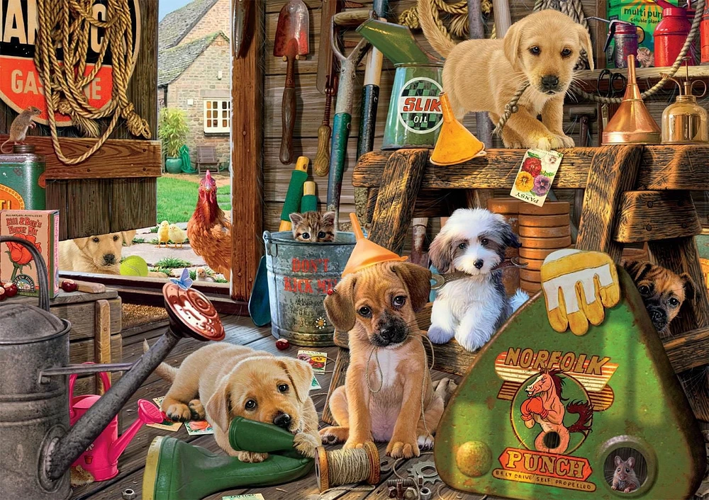 Buffalo Games - Le puzzle Adorable Animals - Puppy Workshed - en 300 pièces
