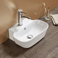 American Imaginations AI- 16,34 pouces Ensemble de vasque blanc au-dessus du comptoir W pour robinet central à 1 trou
