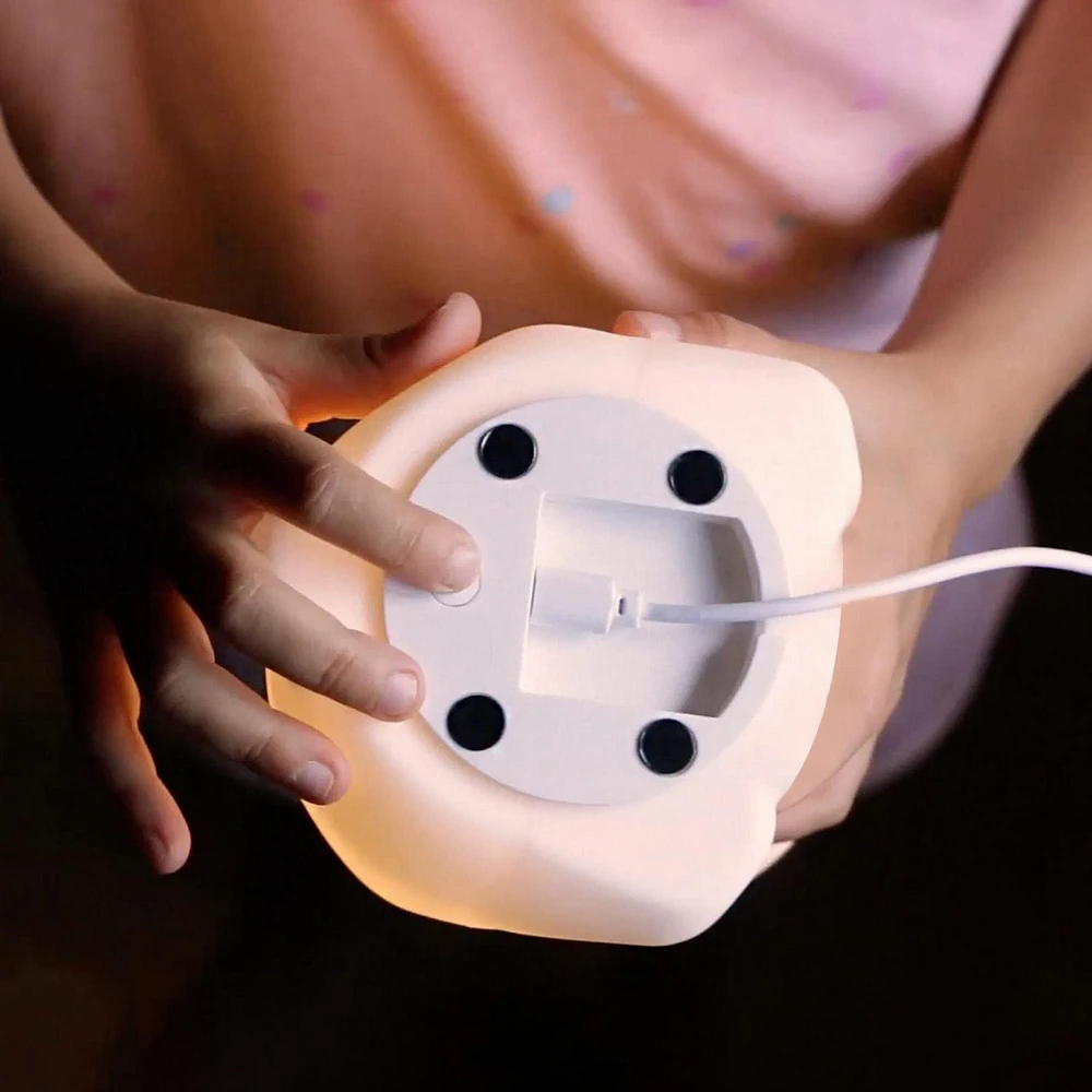 Veilleuse blanche en silicone rechargeable à ampoule à DEL intégrée et couleur ajustable Billie la brontosaure Veilleuse à DEL intégrée
