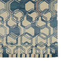 Tapis d'appoint en Laine Aspire Triangle bleu clair et crème de 2 pi x 3 pi