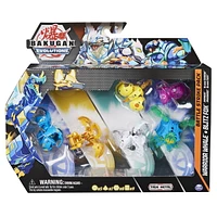 Bakugan Evolutions, Coffret Battle Strike Warrior Whale et Blitz Fox, 6 figurines articulées Bakugan, 9 cartes à collectionner et 8 BakuCores, jouets pour garçons à partir de 6 ans