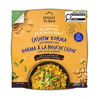 Passage to India - Bol de curry de légumes Korma aux noix de cajou (280g) Délicieusement rapide: un curry indien authentique végétarien en 90 secondes