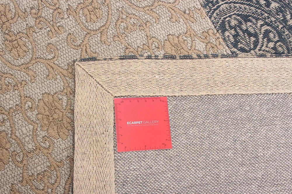 ECARPETGALLERY 5'8" x 7'7" Transitional Collage Handmade Area Rug for Living Room, Dining Room and Bedroom in Blue
