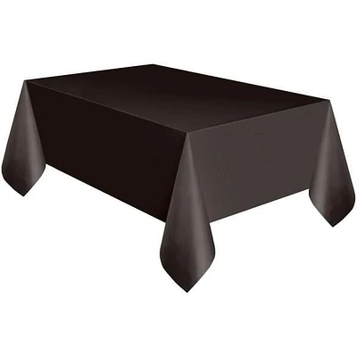 Nappes de table rectangulaires en plastique noir solide, 3 carats Mesure 54x108"