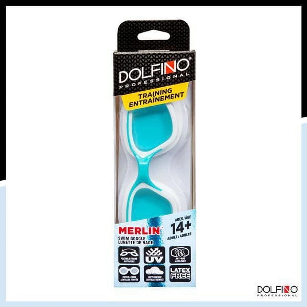 Lunettes de Natation Adulte Dolfino Merlin Turquoise Lunettes adultes