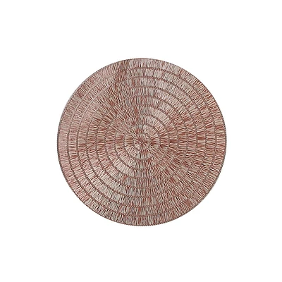 Set De Table Rond En Pvc Dentelle Rose - Lot De 12