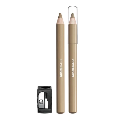 COVERGIRL Crayon à sourcils Easy Breezy Brow Fill + Define, taille-crayon inclus, formule longue durée, très pigmentée et facile à estomper, 100% Sans Cruauté Taille-crayon inclus