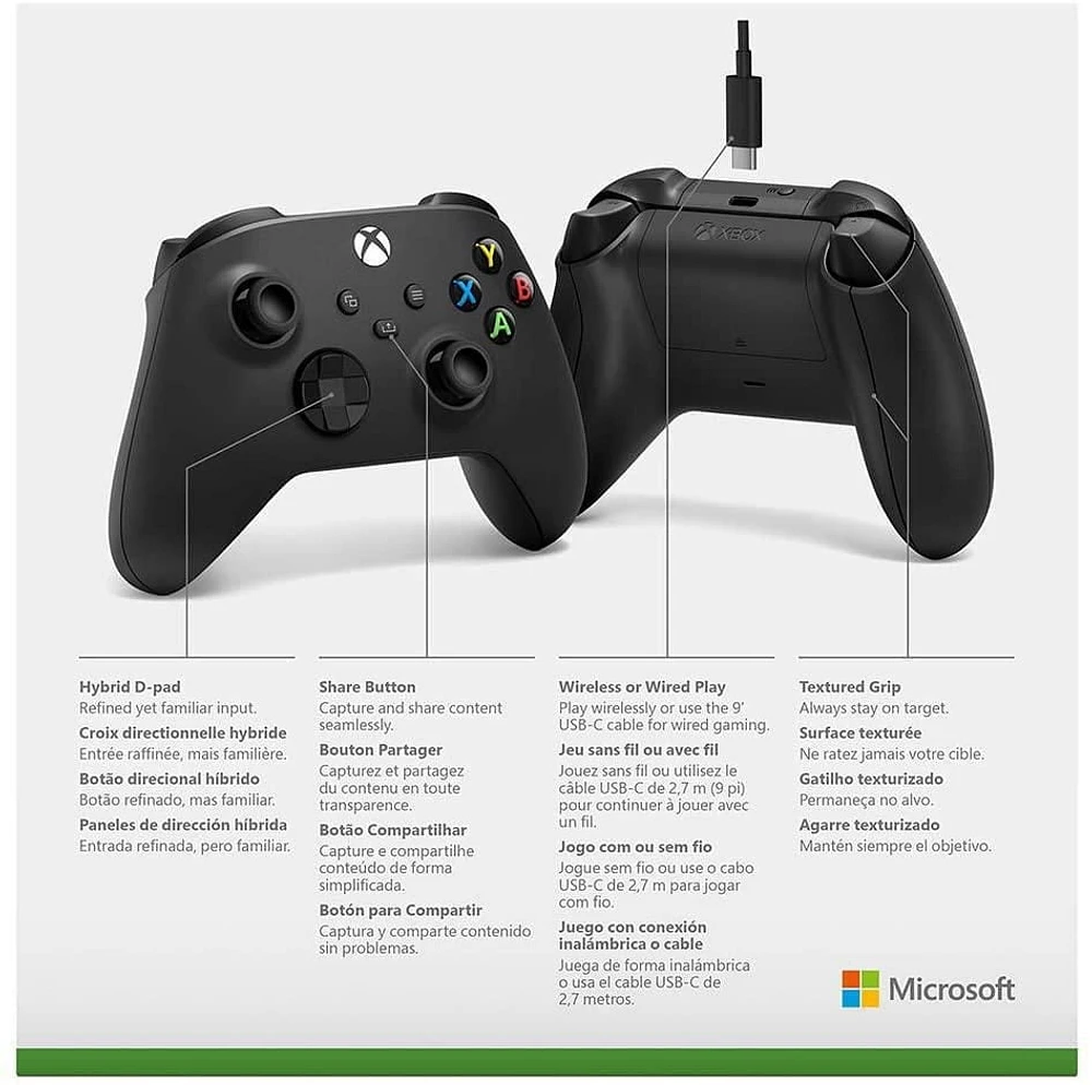Manette sans fil Xbox et câble USB-C®