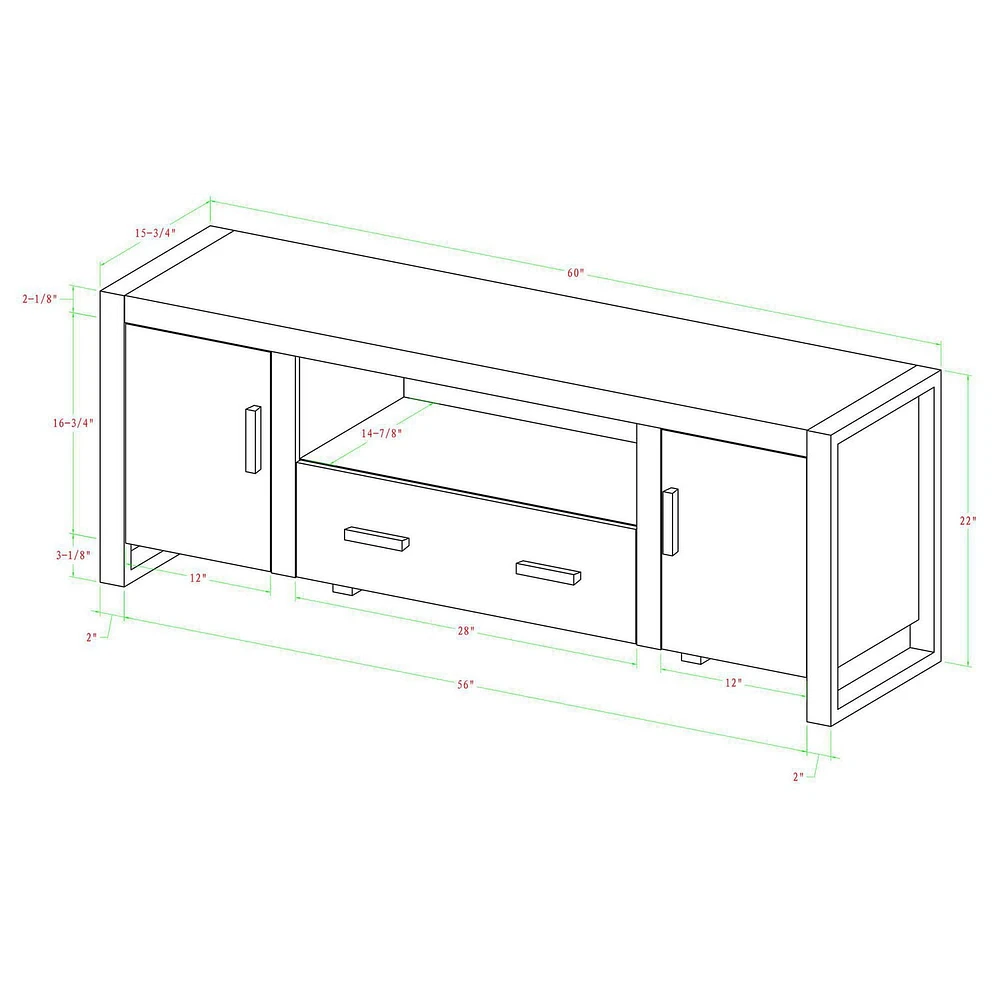 Manor Park Modern Industrial TV Stand - Multiple Finishes
