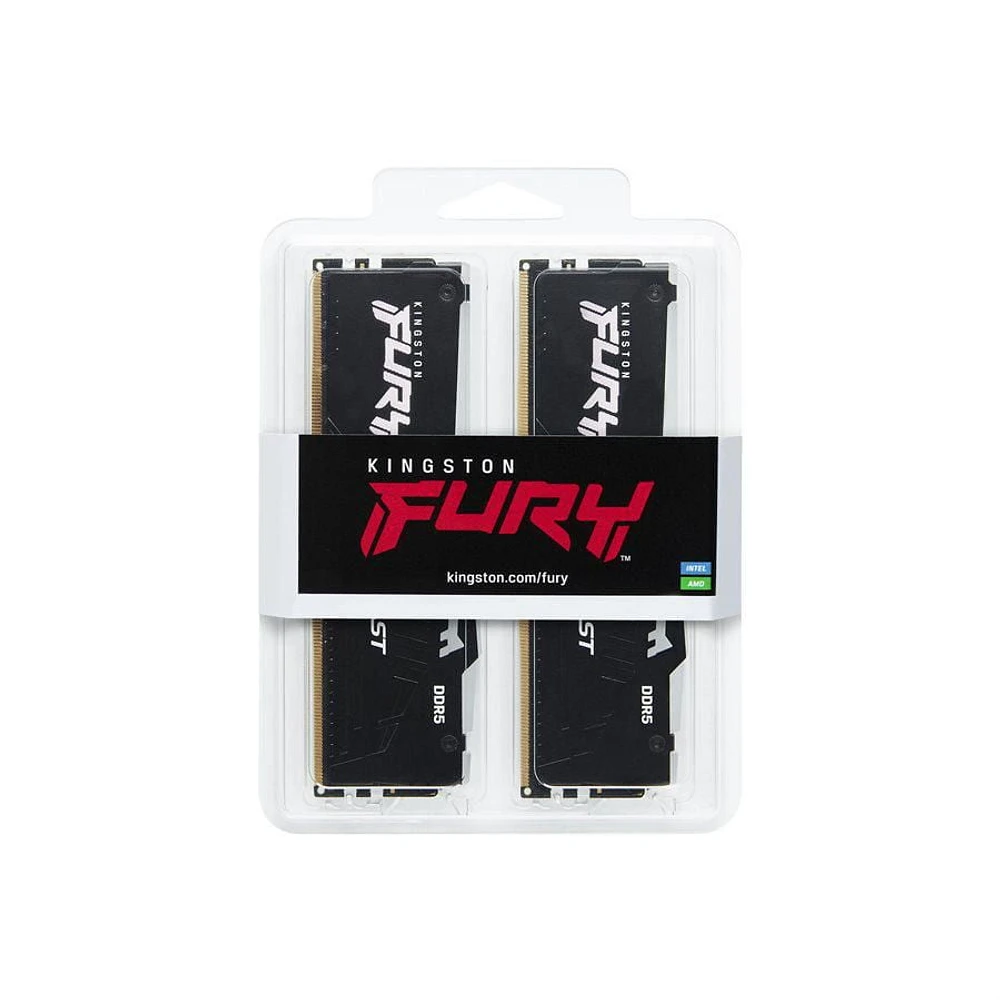 Kingston Fury Beast RGB 32GB 5600MT/s DDR5 CL40 DIMM Desktop Memory (Kit of 2) | Intel XMP 3.0 | Infrared Sync Technology | Overclocking Stability | KF556C40BBAK2-32