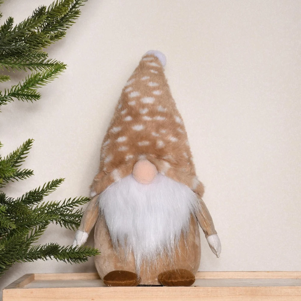 Temps de vacances table décorative tissu fourrure Gnome, brun