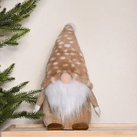 Temps de vacances table décorative tissu fourrure Gnome, brun