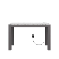 CosmoLiving by Cosmopolitan Astor Desk w/ Wireless Charger, White with Terrazzo Top
