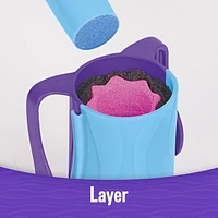 Kinetic Sand,Coffret Slice N' Surprise avec 383 g de sable de jeu noir, rose et bleu et 7 outils, Jouets sensoriels pour les enfants à partir de 3 ans