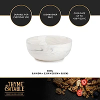 Bol à céréales rond en grès marbré gris Thyme & Table Fabriqué en grès