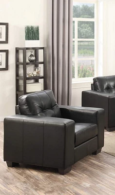 Aerys Metro Armchair , Top Grade Leather ,Black