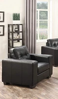 Aerys Metro Armchair , Top Grade Leather ,Black