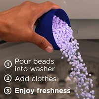 Perles rehausse-parfum pour lessive Downy Calme, perles parfumées pour la lessive, fraîcheur longue durée, parfum Lavande apaisante et gousse de vanille