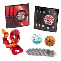 Bakugan, Starter Pack 3 personnages, Pyrus Fangzor, Créatures transformables à collectionner, à partir de 6 ans