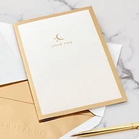 Carte Signature en relief – Paper Wonder de Hallmark – Carte de la Saint-Valentin, carte d'anniversaire, carte d'amour, carte romantique de fête (Lune et étoiles)