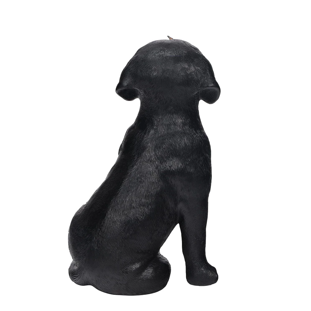 Black Dog with Butterfly Statue, 34cm Height Black Dog with Butterfly