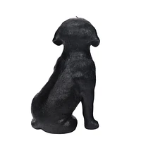 Black Dog with Butterfly Statue, 34cm Height Black Dog with Butterfly