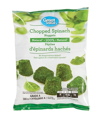 Great Value Natural Chopped Spinach Nuggets, 500 g