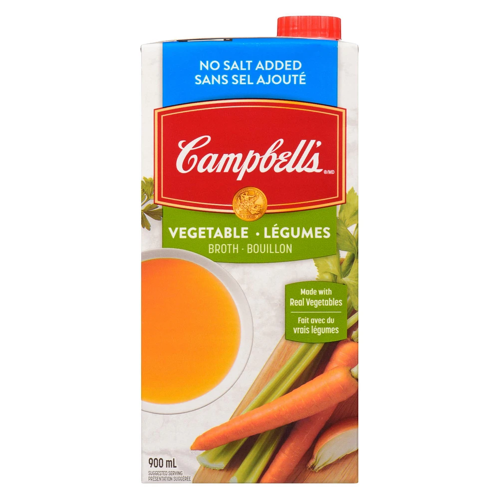 Campbell's No Salt Added Vegetable Broth, 900 mL