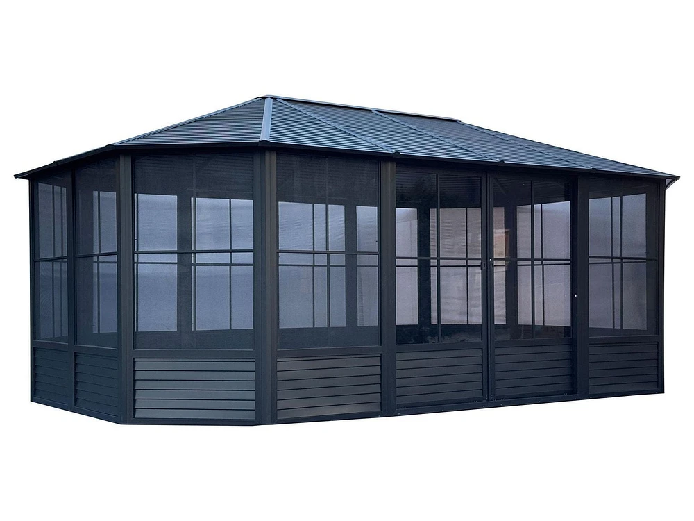 Florence Solarium Metal Roof 12'x18' Black