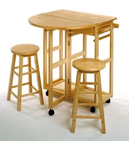 Burnett 3-Pc Space Saver Set, Natural Finish - 89332