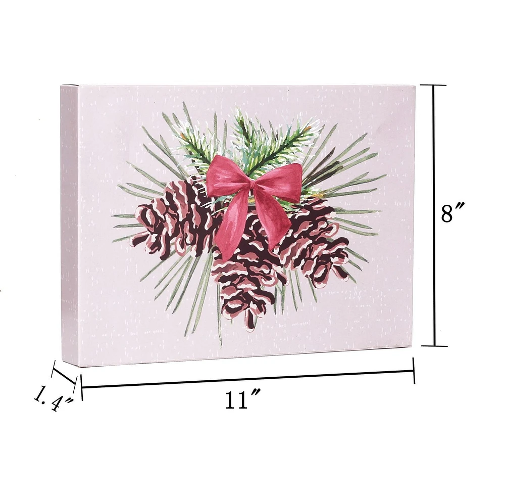 Holiday Time 10 Pack Assorted Gift Boxes, Nature Theme Deer, Winter Icon, Pinecone, Winter Trees, Plaid