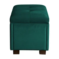 Asha Small Tufted Velvet Ottoman with Storage