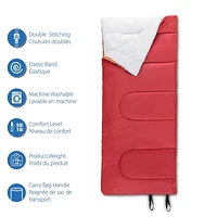 Sac de couchage rectangulaire Ozark Trail 10C, 183cm(L) x76.2cm" (L), note température +50℉/+10℃, extérieur en polyester, Rouge 183cm(L) x76.2cm" (L)