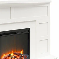 Manteau de cheminée avec foyer Barrow Creek d’Ameriwood Home, blanc
