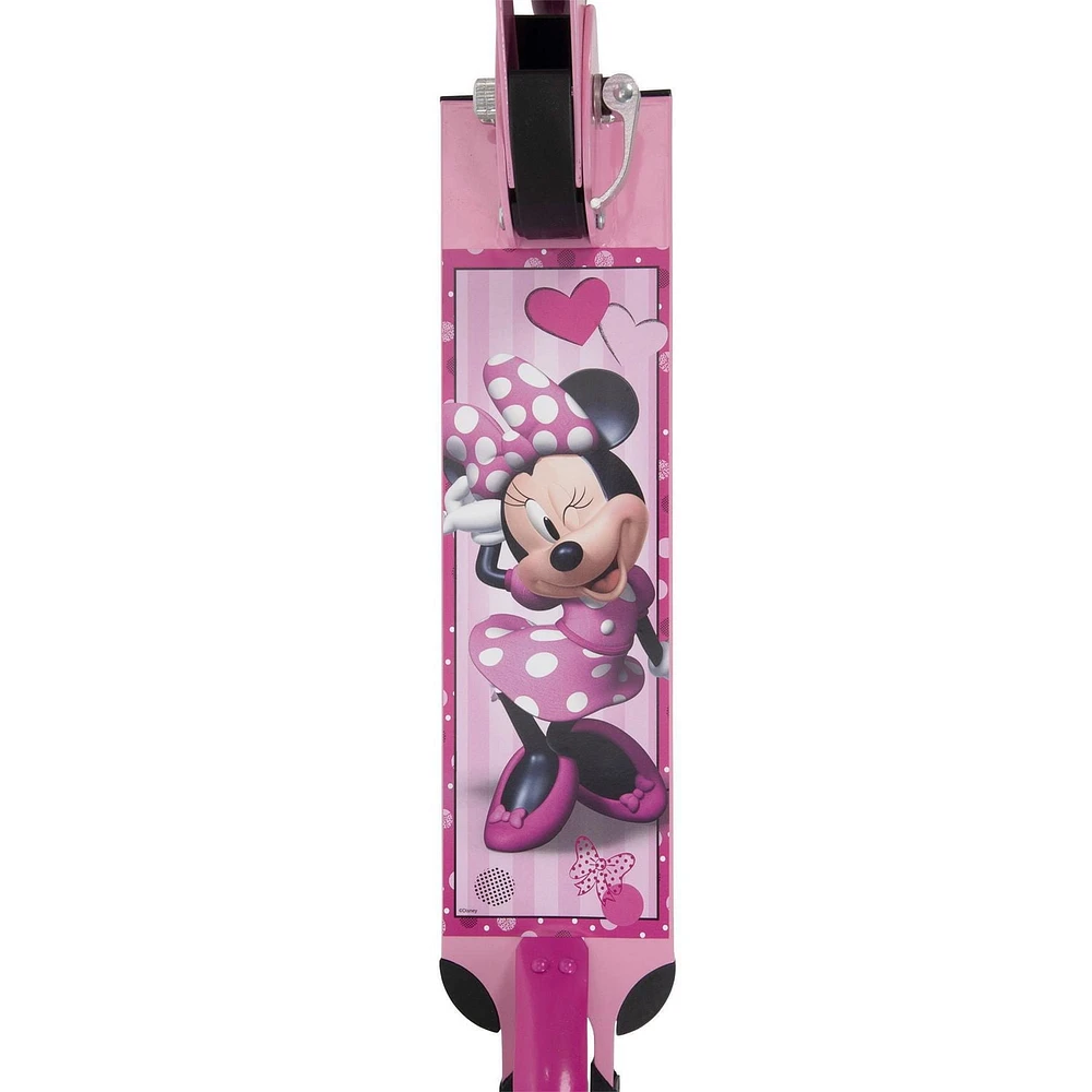Disney Minnie Girls' Inline Folding Aluminum Scooter, by Huffy, pink, Ideal for ages 5+